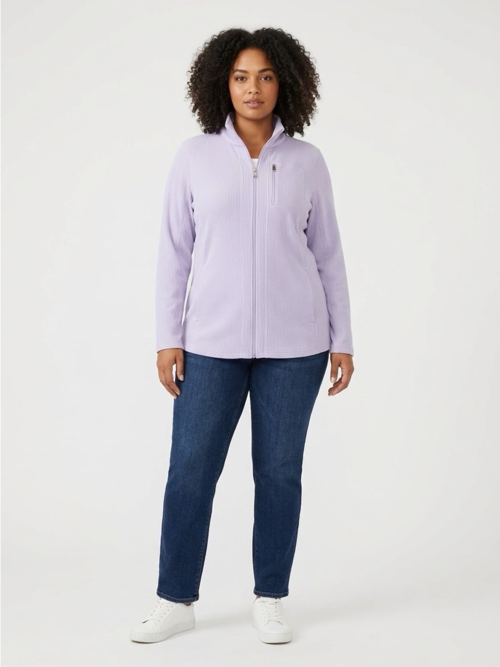 Andrew Marc Light Purple Full-Zip Teddy Jacket